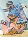 Man assis jouant la flute 1971 kubismus Pablo Picasso